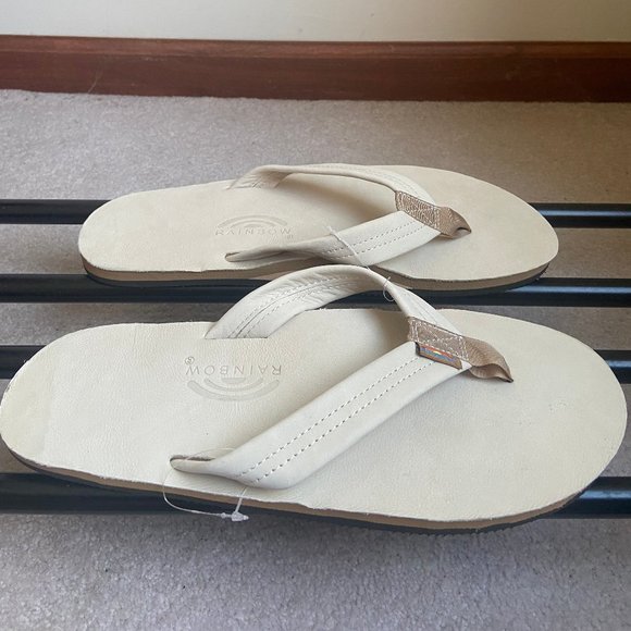 RAINBOW Men Premium Leather Single Layer Sandals - NEW NWT NWOB
